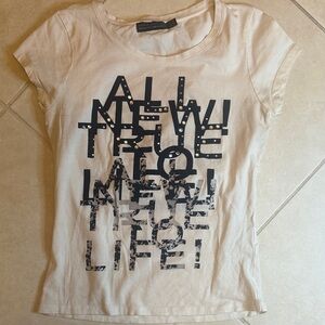 Casual Cream Zara Graphic Tee